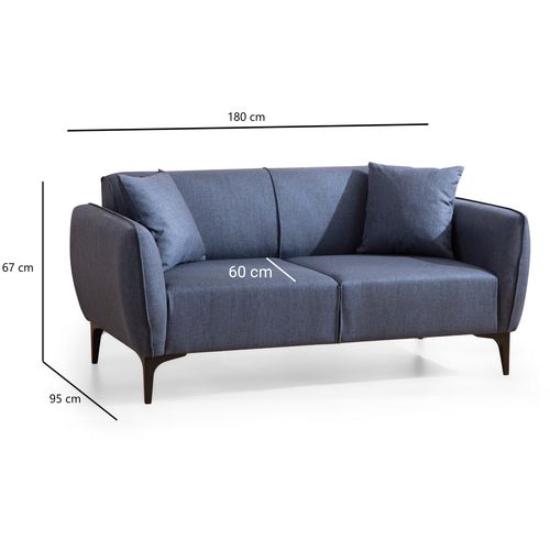 Atelier Del Sofa Dvosjed, Plava, Belissimo - Blue slika 7