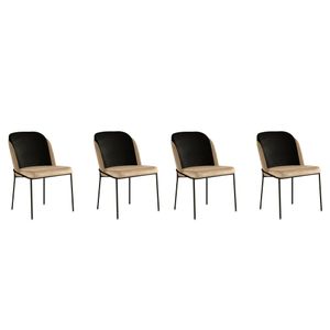 DR - 145 V4 Bež Crni Set Stolica (4 Komada)