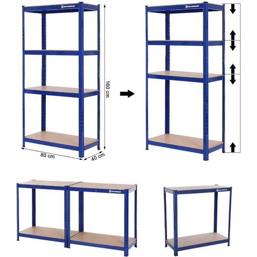 SONGMICS Polica 80 x 160 x 40 cm smeđe-plava, GLR44Q slika 6