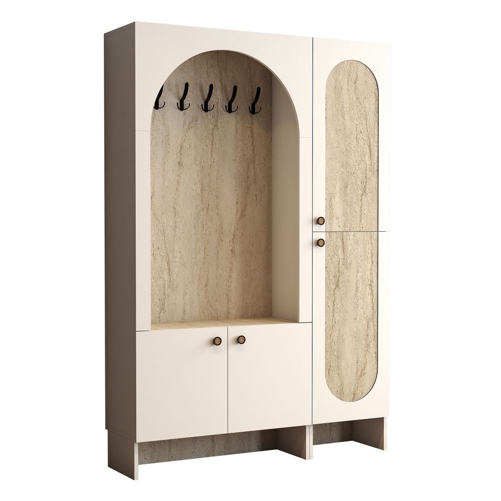 Hall Stand Palermo Kl - Krem Travertin slika 6