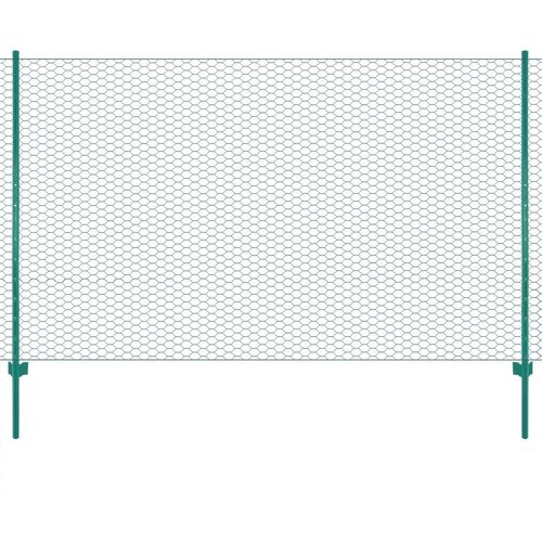 Ograda od žičane mreže sa stupovima čelična 25 x 2 m zelena slika 6