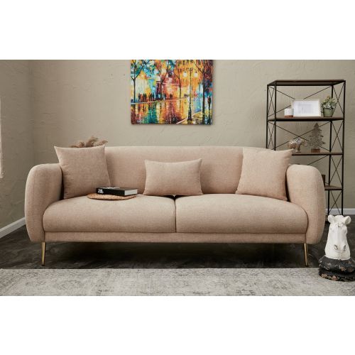 Atelier Del Sofa Trosjed na razvlačenje, Bež Zlato, Simena - Beige slika 1