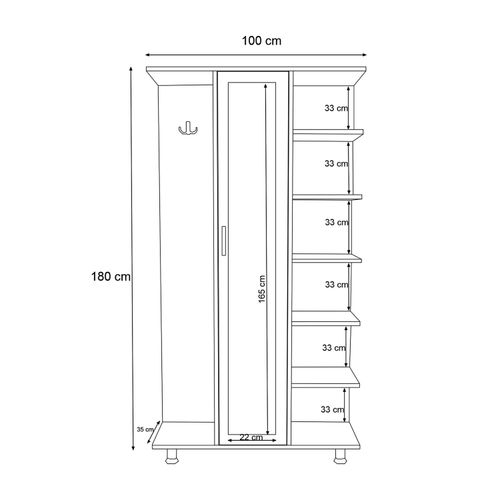 Ceviz L1306 Oak White Predsoblje Ormar slika 5