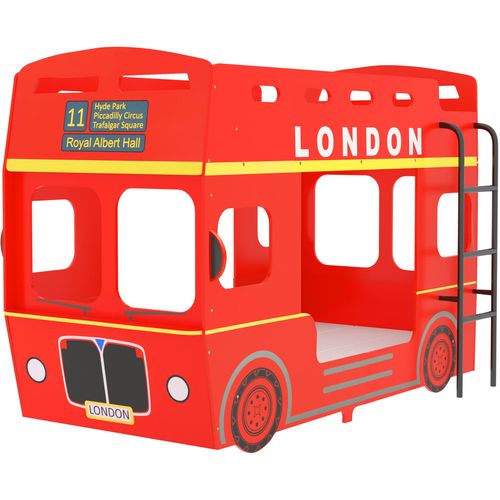 Krevet na kat londonski autobus crveni MDF 90 x 200 cm slika 14