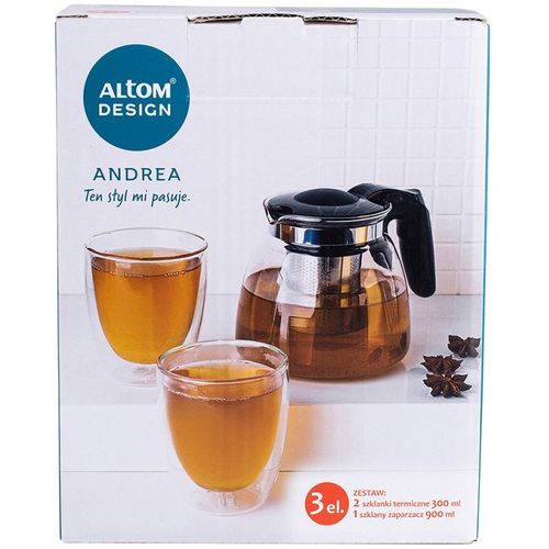 Altom Design termo staklene šalice za kavu i čaj Andrea 300 ml (set od 2 čaše) + vrč 900 ml - 020302365 slika 6