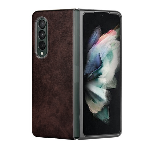 Maska Leather za Samsung F936B Galaxy Z Fold 4 5G braon slika 1