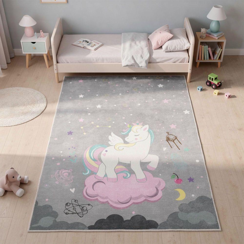 Tanki dječji tepih sa digitalnim printom Jednorog (80 x 150 cm) ELS629 slika 3