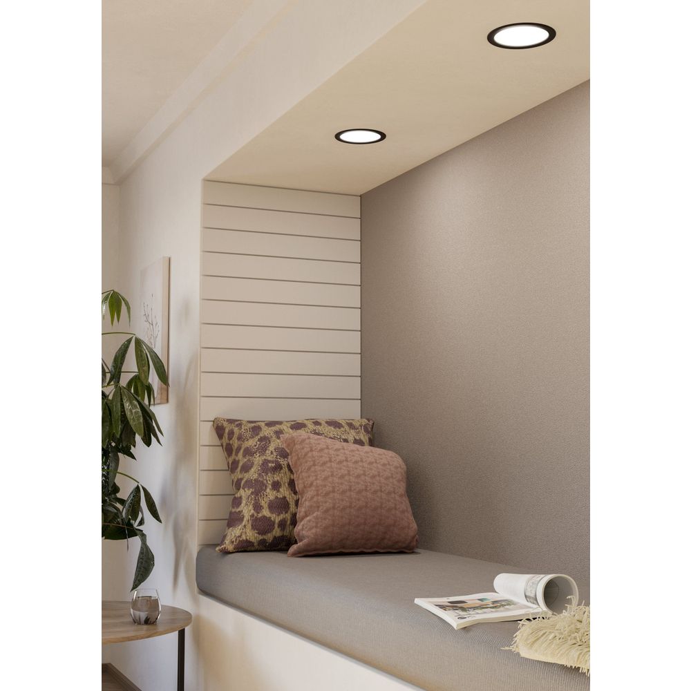 Eglo Fueva 5 ugradbena led, 10,5w, 1200lm, prom 166, ip44, crna/bijela/plastika  slika 2