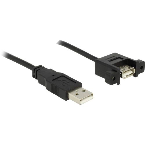 Delock USB kabel USB 2.0 USB-A utikač, USB-A utičnica 0.25 m crna pozlaćeni kontakti 85462 slika 2