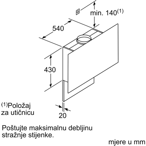 Bosch zidna napa DWF67KM60 slika 11