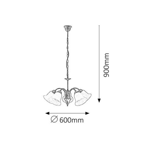 Rabalux Francesca luster E14 5x40W bronza Klasična rasveta slika 2