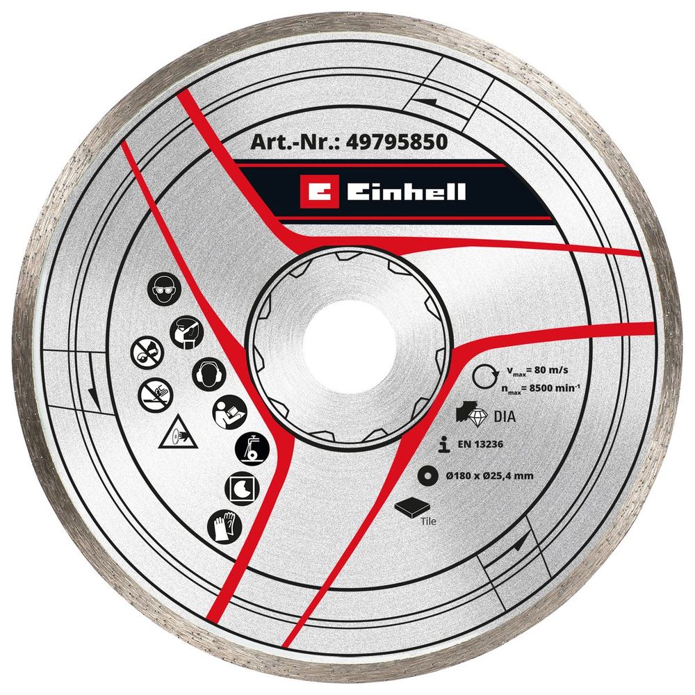 Einhell Pribor za rezače pločica, dijamantska rezna ploča, 180x25,4mm (brzina 80 m/s) slika 1