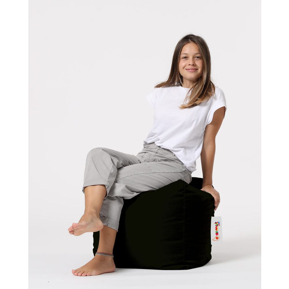 Crni kvadratni pouf za vrt - Vodootporan slika 5