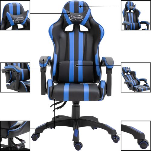 Igraća stolica od umjetne kože plava slika 19