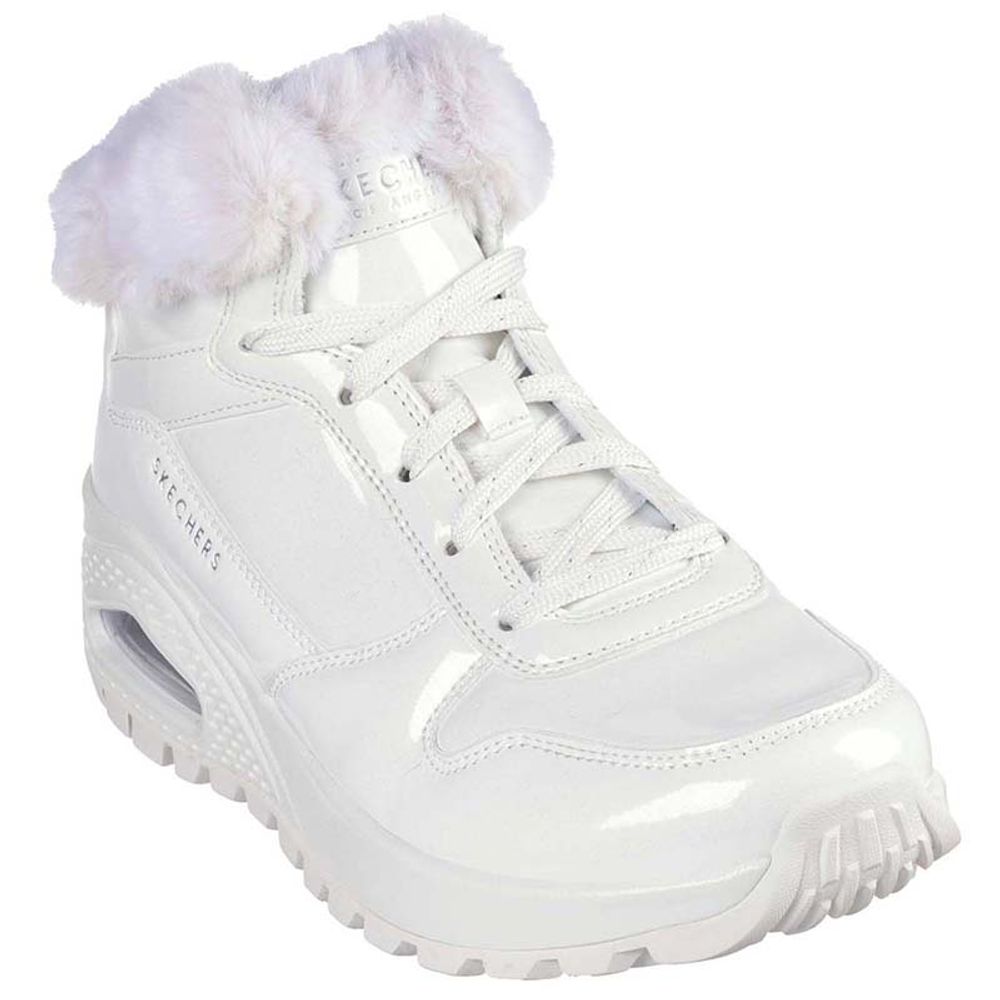 Skechers Čizme za žene White Patent Duraleather/Faux Fur slika 5