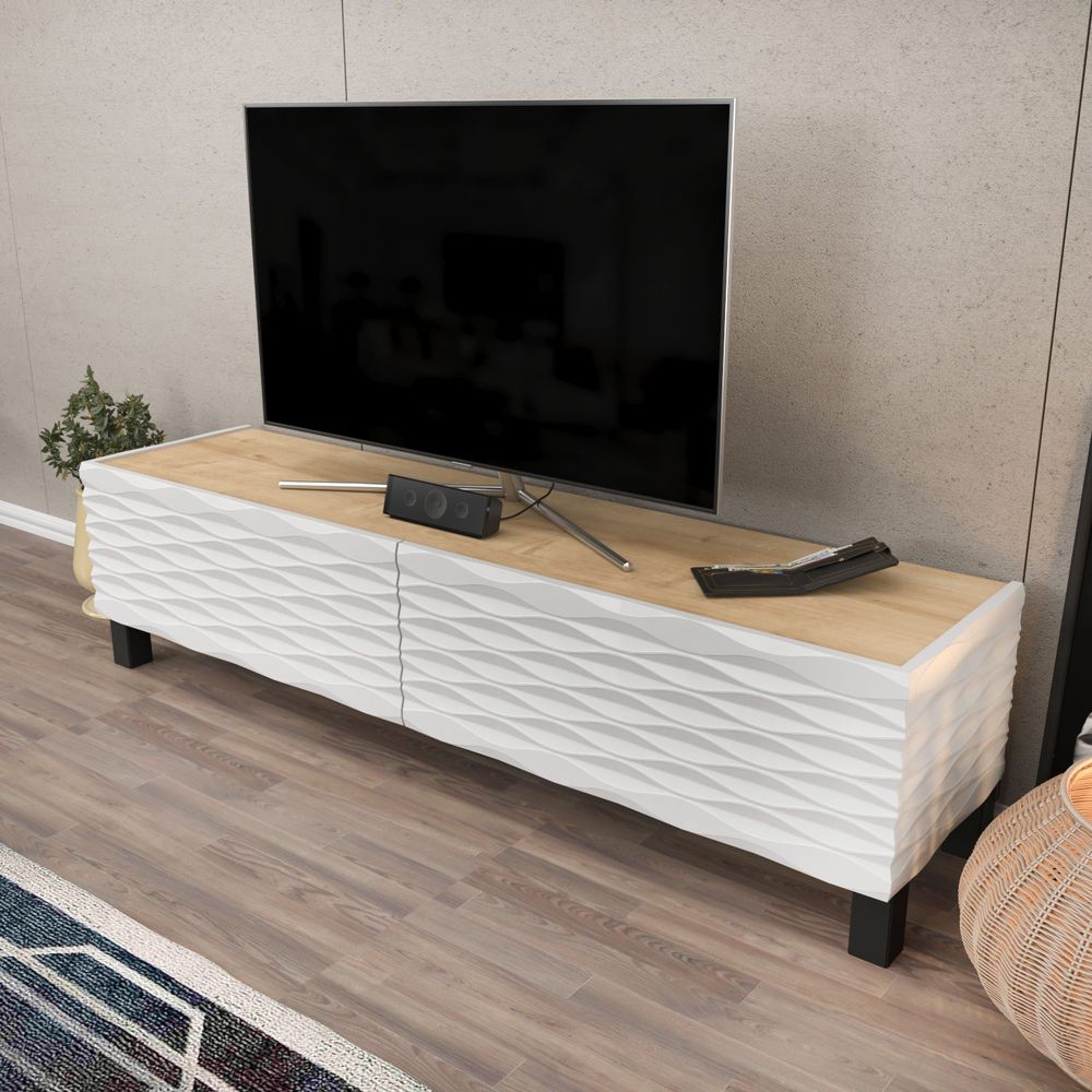 TV stalak Lerze u plavoj i bijeloj boji slika 3