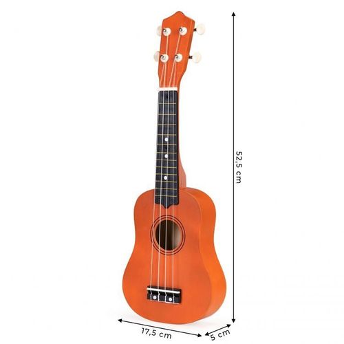 Eco Toys Ukulele gitara za decu 4 Žice Braon slika 6