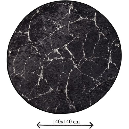 Colourful Cotton Kupaonski tepih MARBLE crni, Marble (140) slika 4