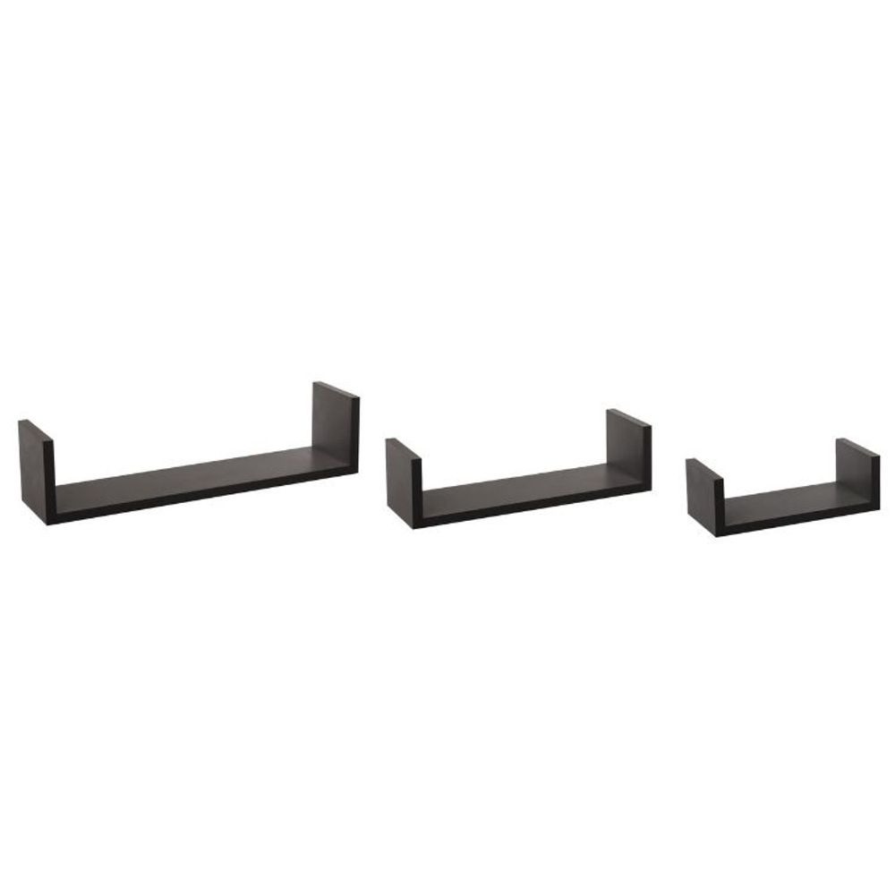 Five fixy set polica zidna 3kom mdf crna slika 1