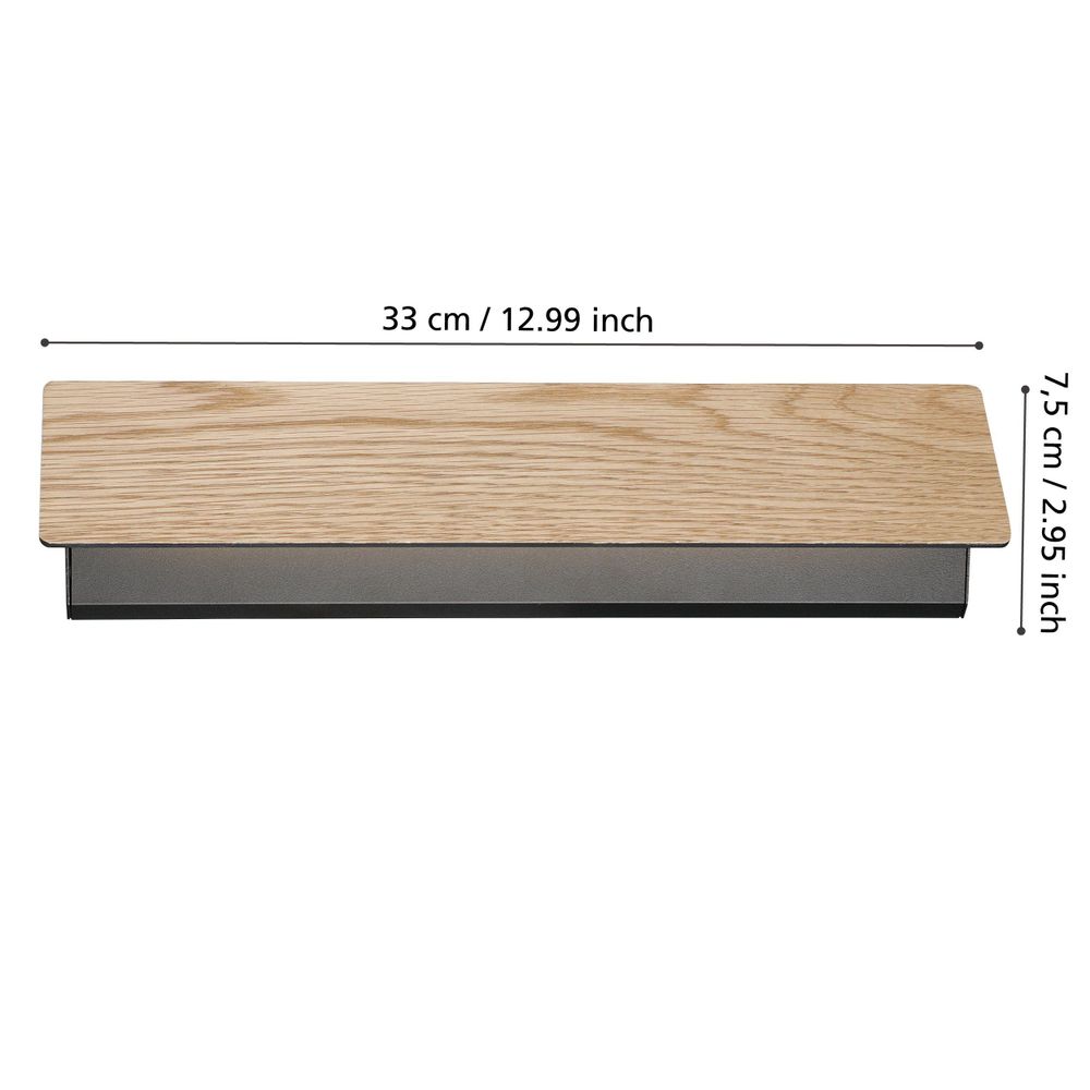 Eglo zidna lampa 'ZUBIALDE' - LED, 12W, crno/zlatna slika 5