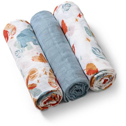 BabyOno Tetra pelene Muslin Safari, pastelno plava slika 1