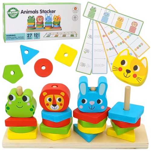 WOOPIE GREEN Montessori puzzle piramida životinje 27 kom slika 1