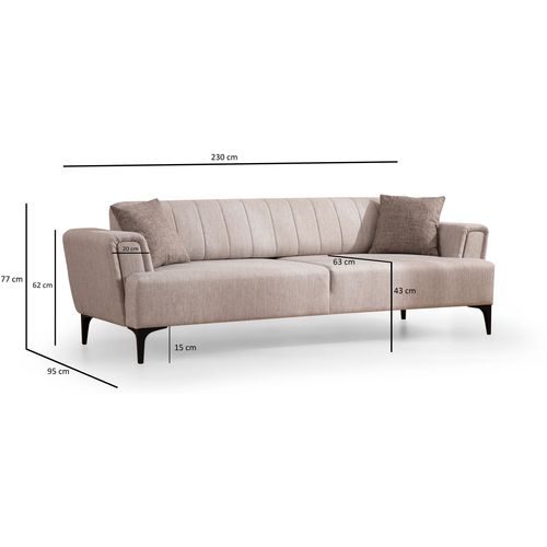 Hamlet - Beige Beige 3-Seat Sofa-Bed slika 9