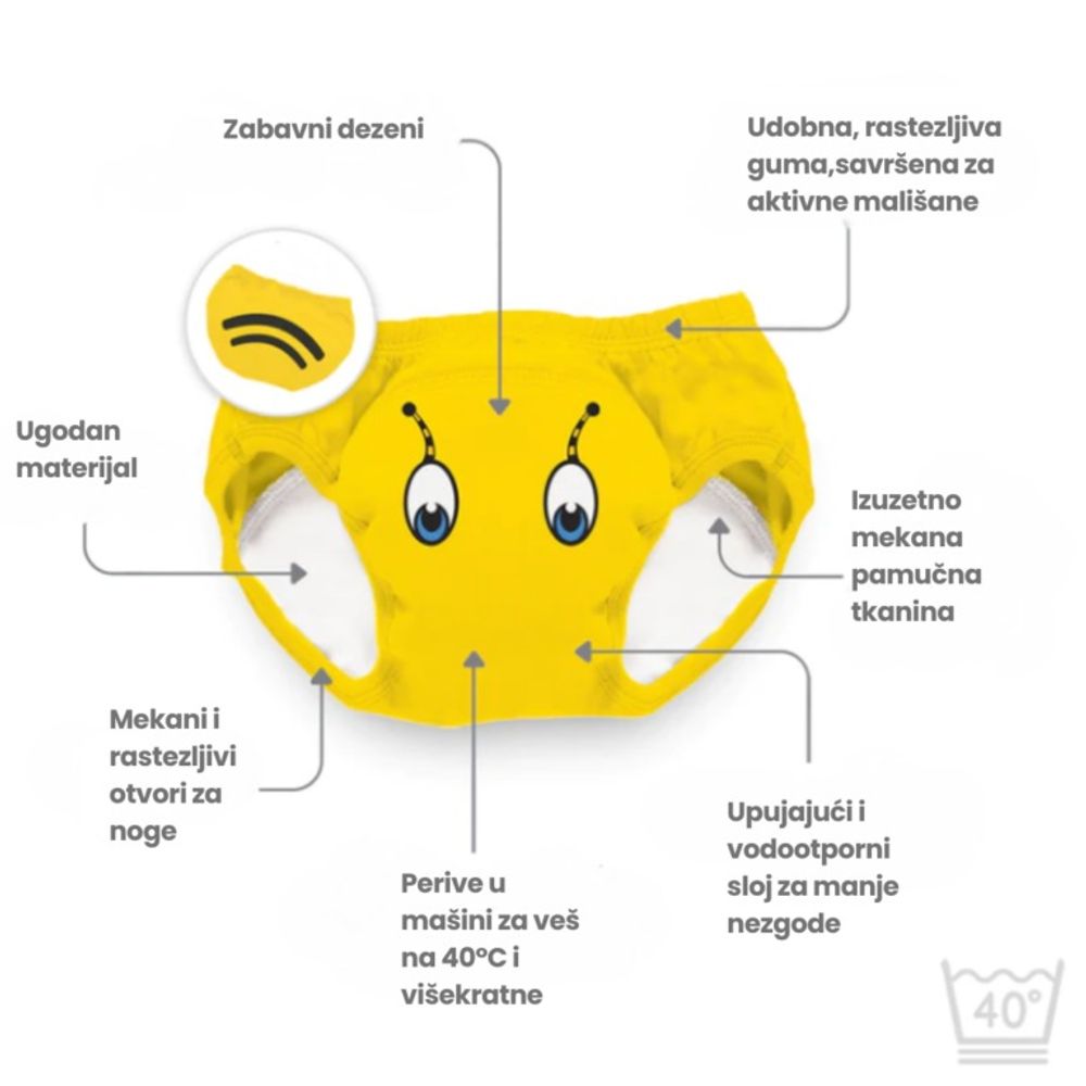 My Little Pamučne višekratne gaćice za odvikavanje od pelena, 3kom (18-24m) - Bumbar slika 3