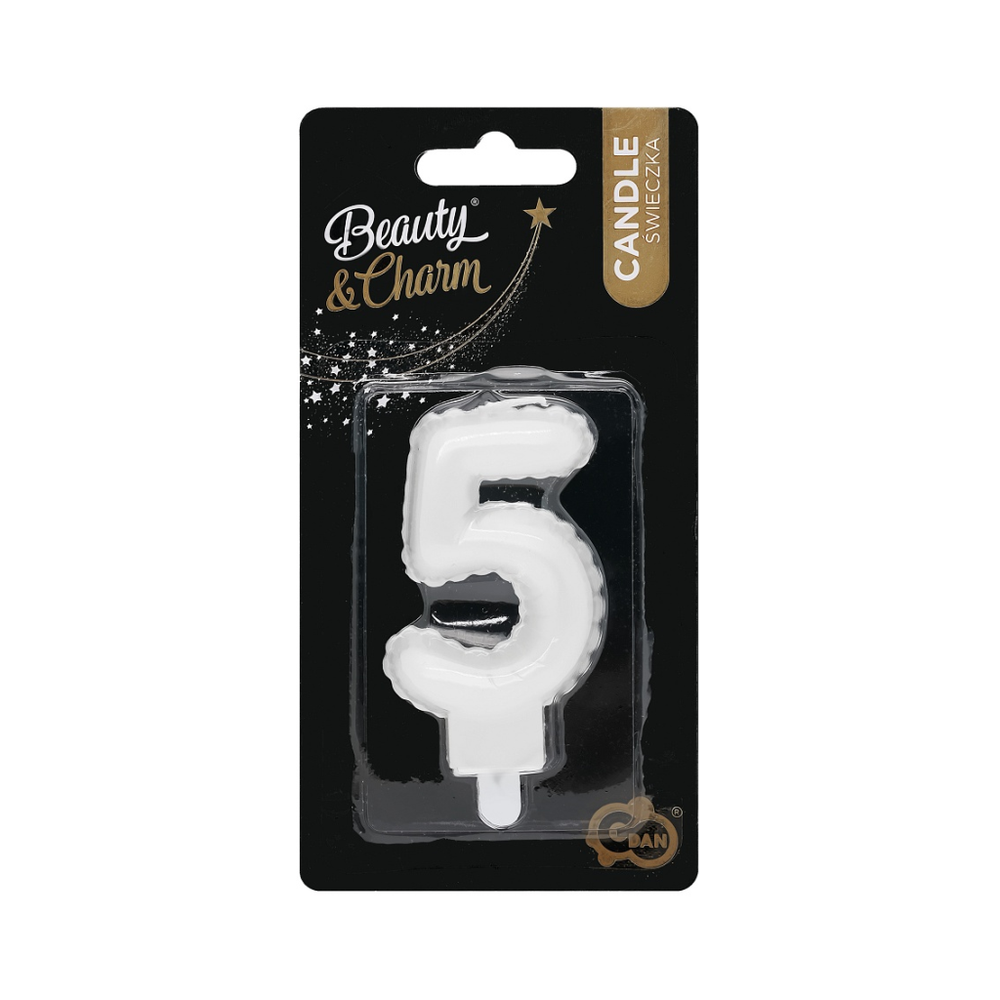 SF-PBI5 Svjećica za tortu 5 Biserno Bijela 7cm slika 2