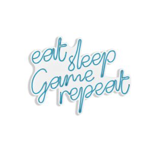 Wallity Zidna dekoracije svijetleća EAT, eat sleep game repeat - Blue