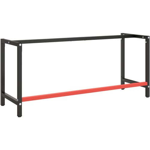 Okvir za radni stol mat crni i mat crveni 180x57x79 cm metalni slika 3