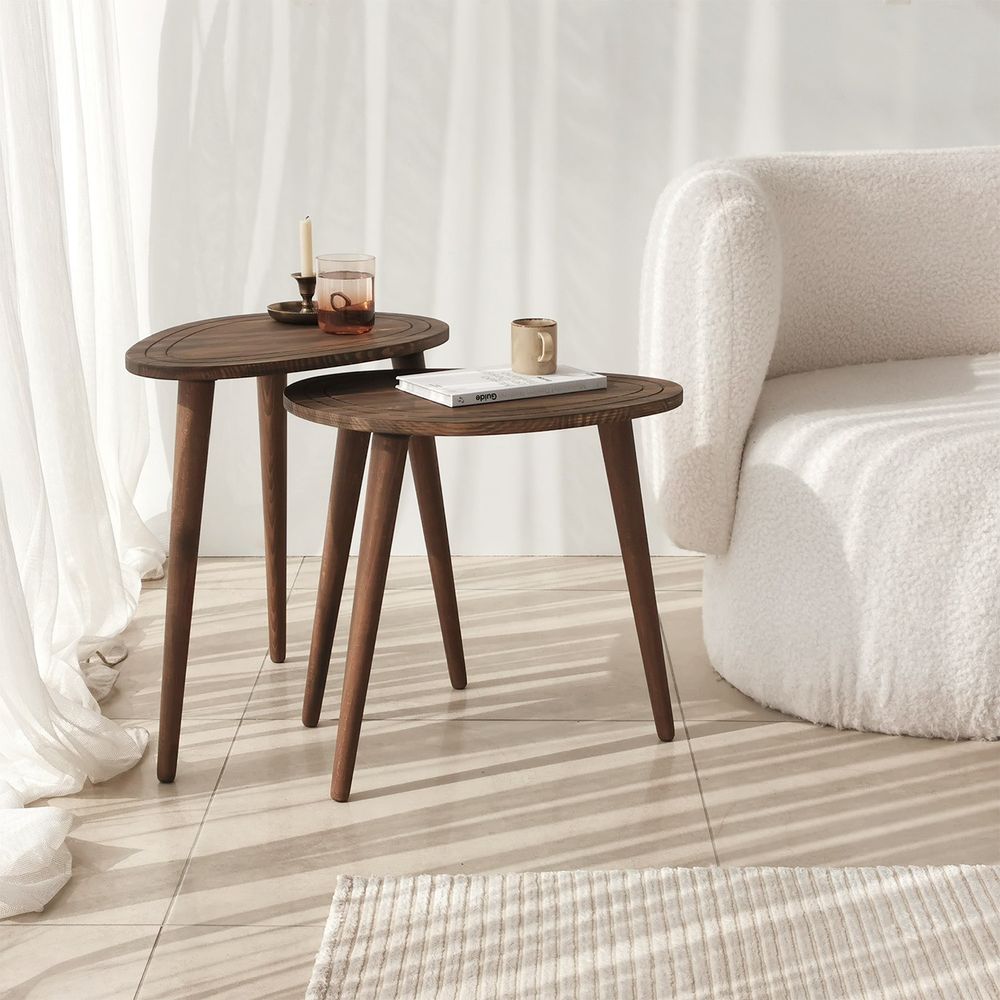 Nesting Table Sweet - Set od 2 komada u boji orah slika 2