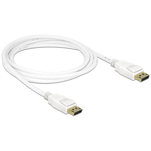 Delock DisplayPort priključni kabel DisplayPort utikač, DisplayPort utikač 2.00 m bijela 84877 pozlaćeni kontakti DisplayPort kabel slika 2