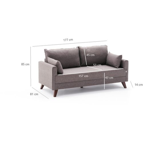 Atelier Del Sofa Dvosjed, Smeđa, Bella Sofa For 2 Pr - Brown slika 7