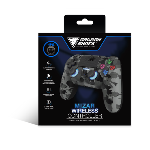 DRAGONSHOCK MIZAR WIRELESS CONTROLLER GREY CAMO PS4, PC, MOBILE slika 4