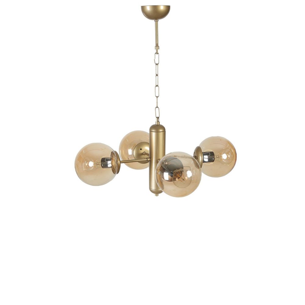 Bankok 4 Lü Eskitme Bal Camlı Avize - Amber Gold slika 2