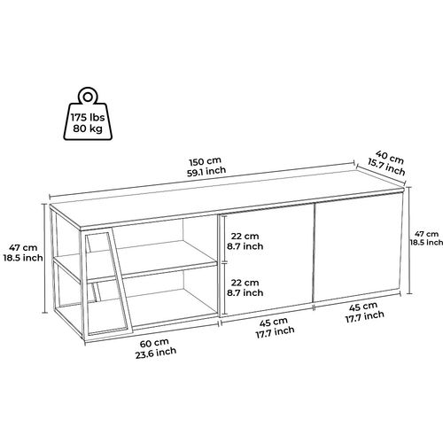 Manzoni White TV Stand slika 8