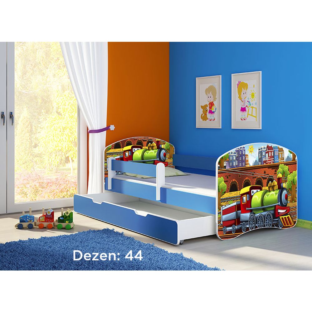 ACMA Dječiji krevet Acma II sa ladicom Blue - 140x70cm - Dezen 44 slika 2
