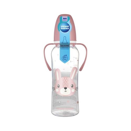 Canpol Babies Flašica Cute Animals Sa Ručkama 250Ml (11/845) - Pink slika 3