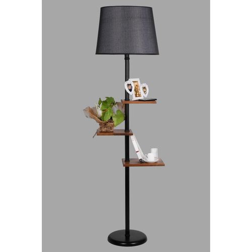 Moda Lambader Siyah Pramit Hasır Siyah Abjurlu Black Floor Lamp slika 3