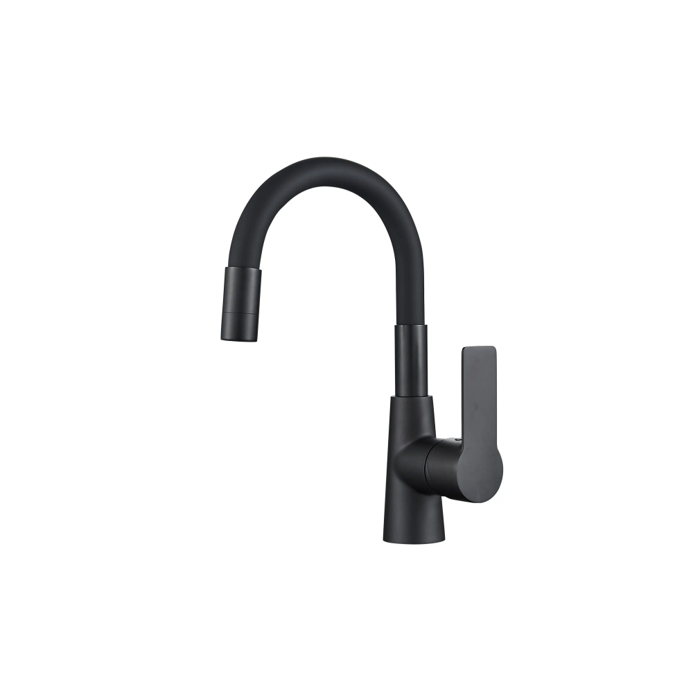 Inter Ceramic slavina za umivaonik alisado + set za ugradnju zinc/mesing mat crna slika 1