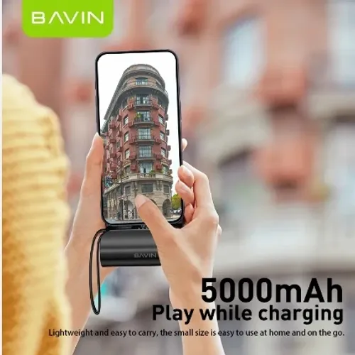 Bavin Power bank 5000mAh USB-C port + kabl type-C crna slika 2