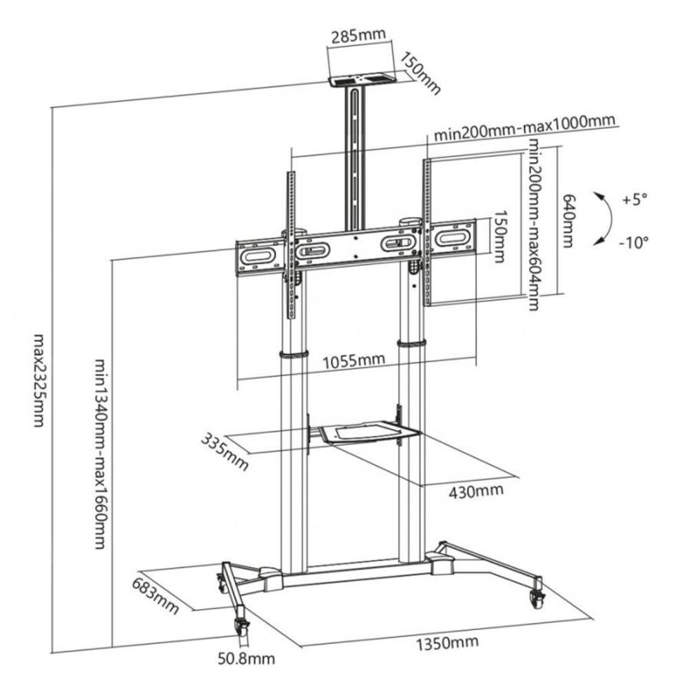 SBOX Podni stalak FS-3610 (60-100"/100kg/1000x600) slika 3