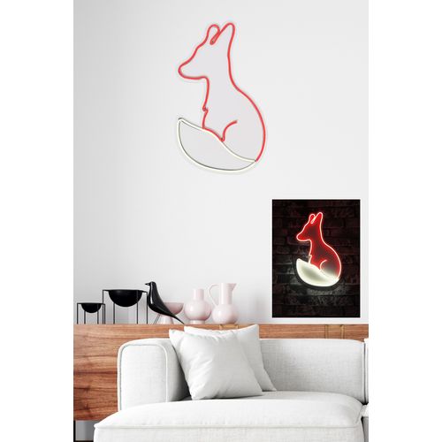 Wallity Fox - Crveno Bela Dekorativna Plastična Led Rasveta slika 3