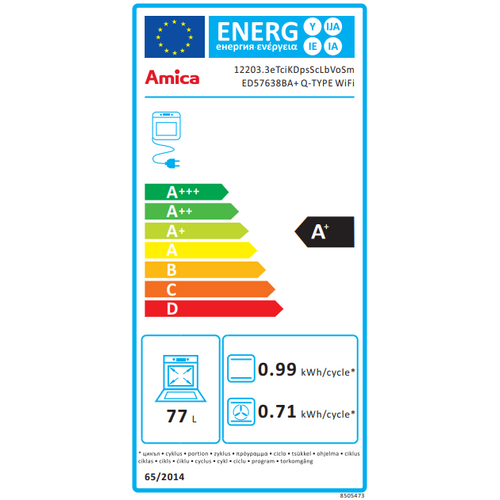 Amica ugradbena pećnica ED57638BA + Q-TIP WiFi  ( 56965 ) slika 5