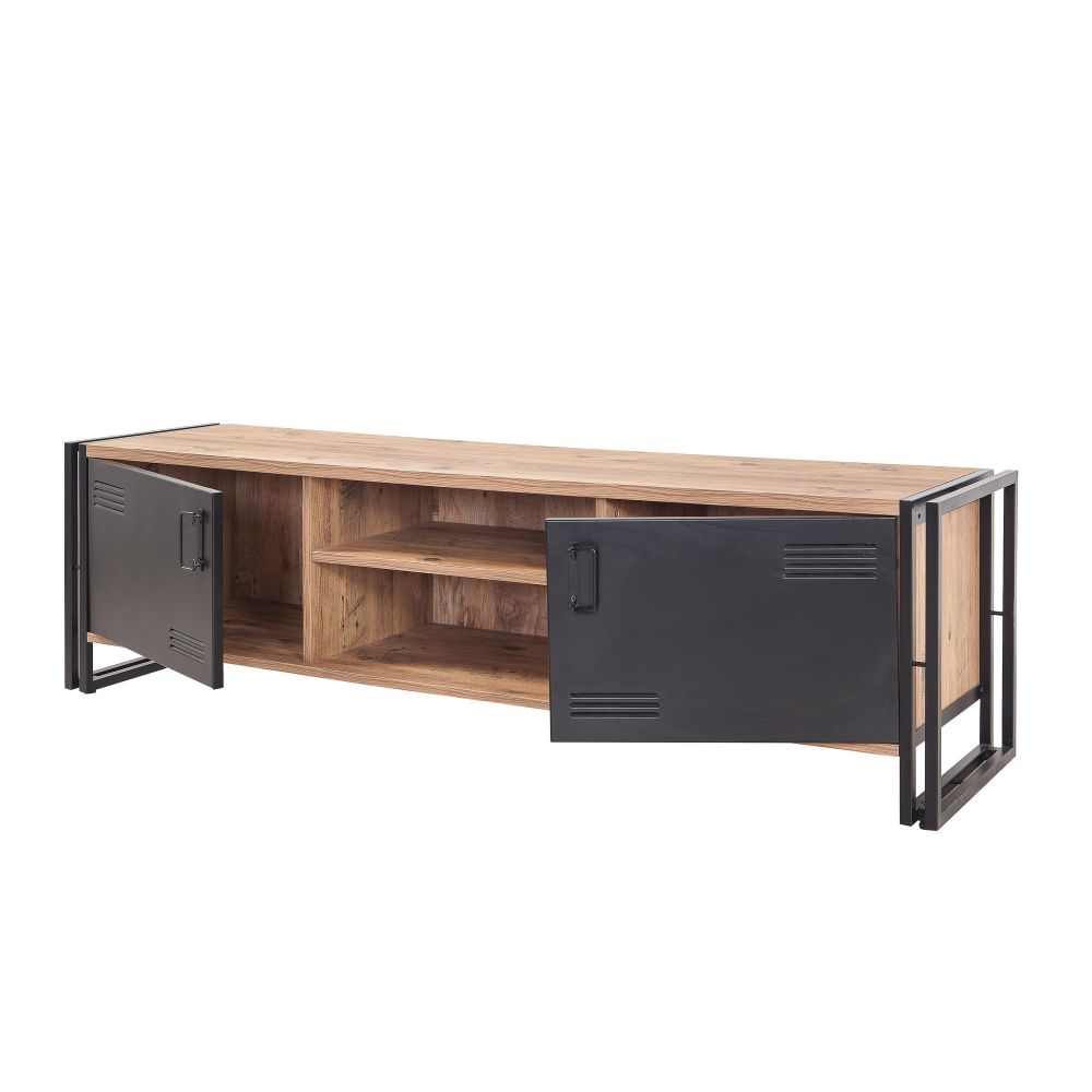 TV Stalak Cosmo Rex Atlantic Pine u Crnoj Boji slika 4