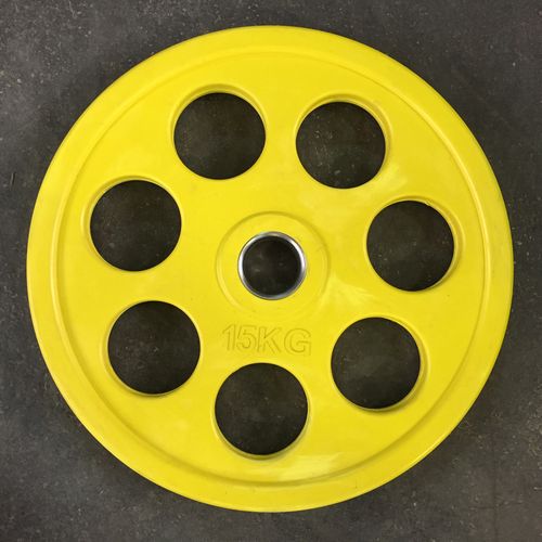 Olimpijski 7-grip gumirani disk uteg 15 kg/ф 51 mm slika 1