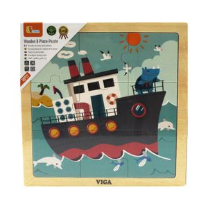 Viga Drvene puzzle brod, 9kom