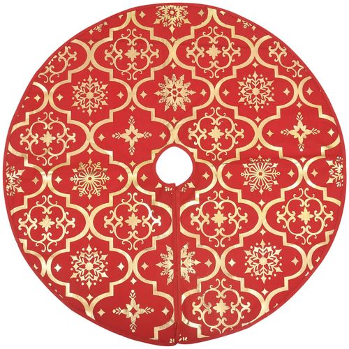 Luksuzna podloga za božićno drvce s čarapom crvena 122 cm slika 3