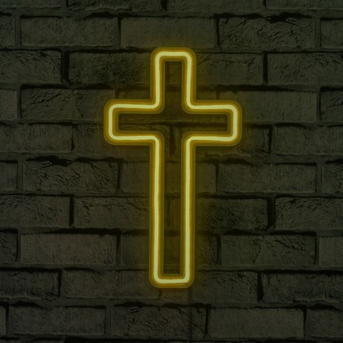 Wallity Ukrasna plastična LED rasvjeta, Cross Sign - Yellow slika 8